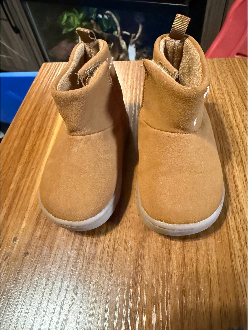 Carter's Toddler Girls Brown Suede Boots with Floral Embroidery Size 3.5M